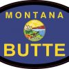 Oval Montana Flag Butte Sticker