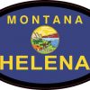 Oval Montana Flag Helena Sticker