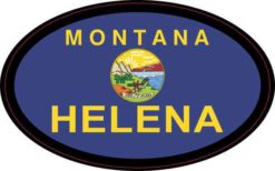 Oval Montana Flag Helena Sticker