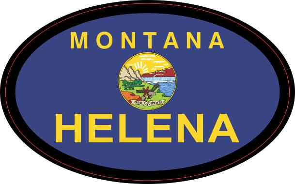 Oval Montana Flag Helena Sticker