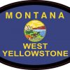 Oval Montana Flag West Yellowstone Sticker