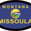Oval Montana Flag Missoula Sticker