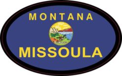 Oval Montana Flag Missoula Sticker
