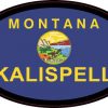Oval Montana Flag Kalispell Sticker