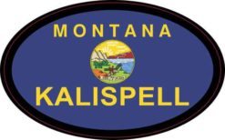 Oval Montana Flag Kalispell Sticker