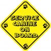 Yellow Service Canine on Board Sticker