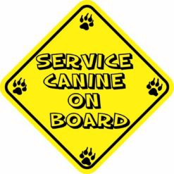 Yellow Service Canine on Board Magnet