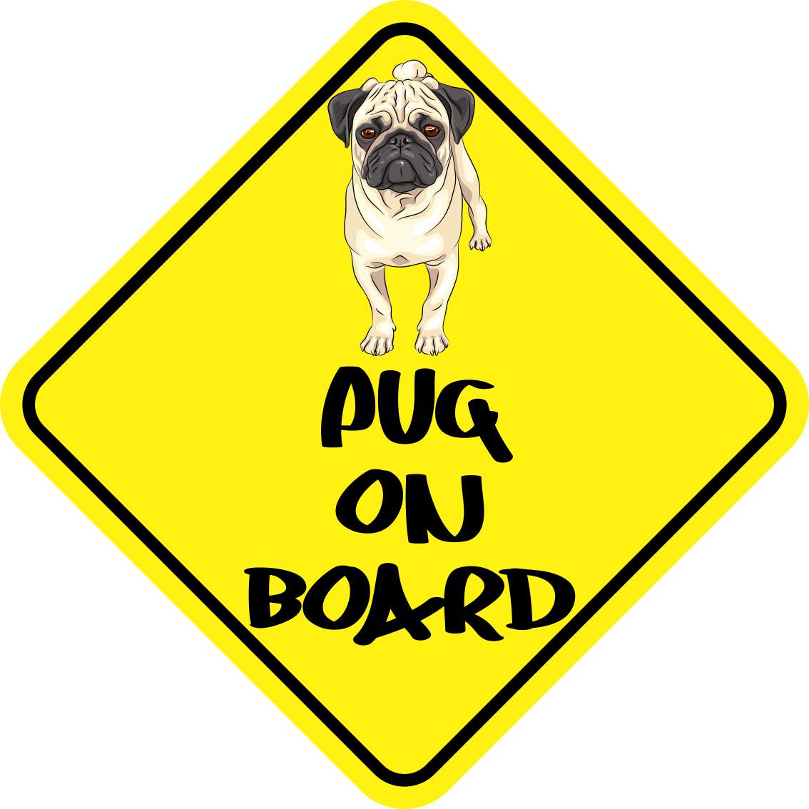 Pug on Board Sticker