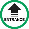 Green Circle Entrance Arrow Sticker