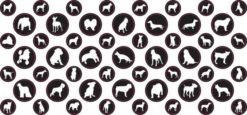 StickerTalk® White Silhouette Dog Camera Dots® Webcam Covers