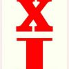 Red and Off-White Exit Magnet