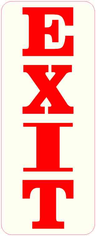 Red and Off-White Exit Magnet