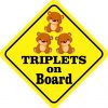 One Girl Two Boys Triplets on Board Sticker