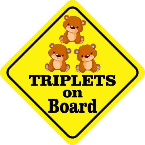 One Girl Two Boys Triplets on Board Magnet