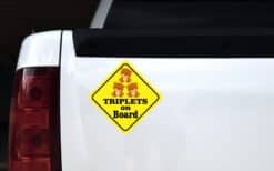 8in x 8in One Girl Two Boys Triplets on Board Sticker