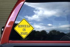 Alternative view of 8in x 8in Service K-9 on Board Sticker