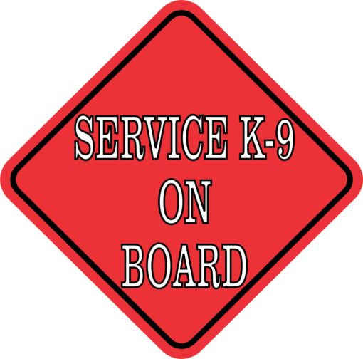Red Service K-9 on Board Magnet