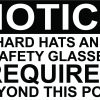 Notice Hard Hats and Safety Glasses Required Magnet