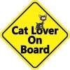 Cat Lover On Board Magnet