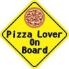Pizza Lover On Board Sticker