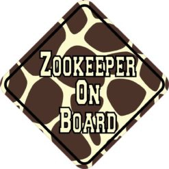 Giraffe Print Zookeeper On Board Magnet