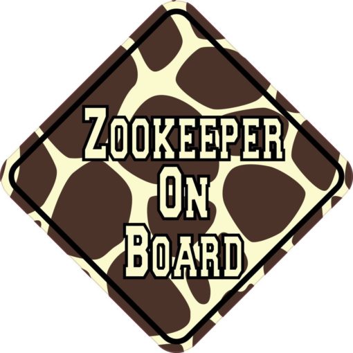 Giraffe Print Zookeeper On Board Sticker