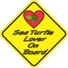 Sea Turtle Lover On Board Sticker