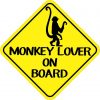 Monkey Lover on Board Sticker