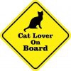 Silhouette Cat Lover On Board Sticker