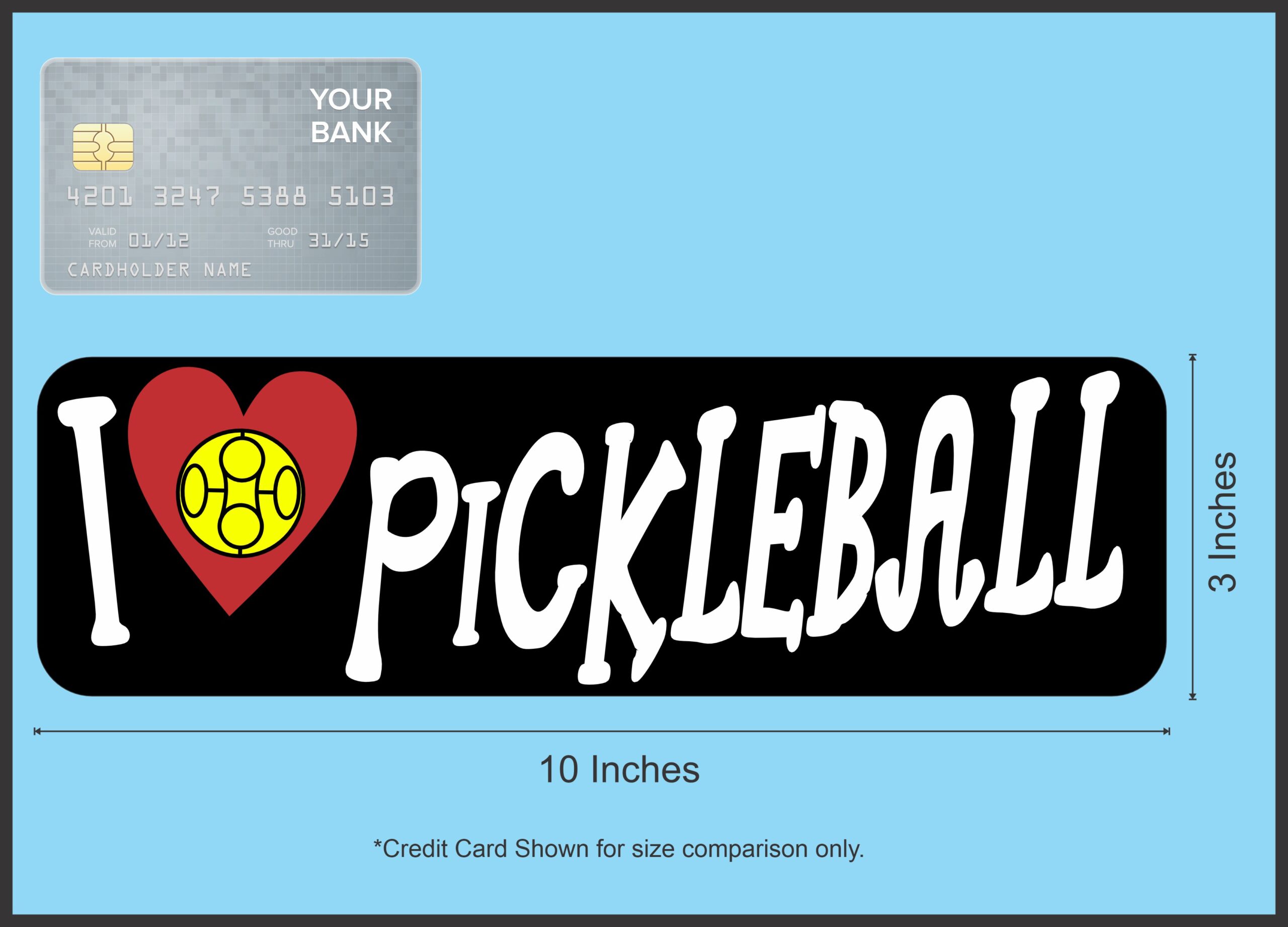 10in x 3in I Love Pickleball Magnet