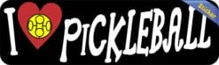 10in x 3in I Love Pickleball Bumper Sticker