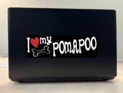 10in x 3in I Love My Pomapoo Bumper Sticker