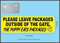10in x 3in The Puppy Eats Packages Magnet