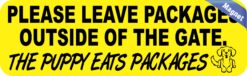 10in x 3in The Puppy Eats Packages Magnet