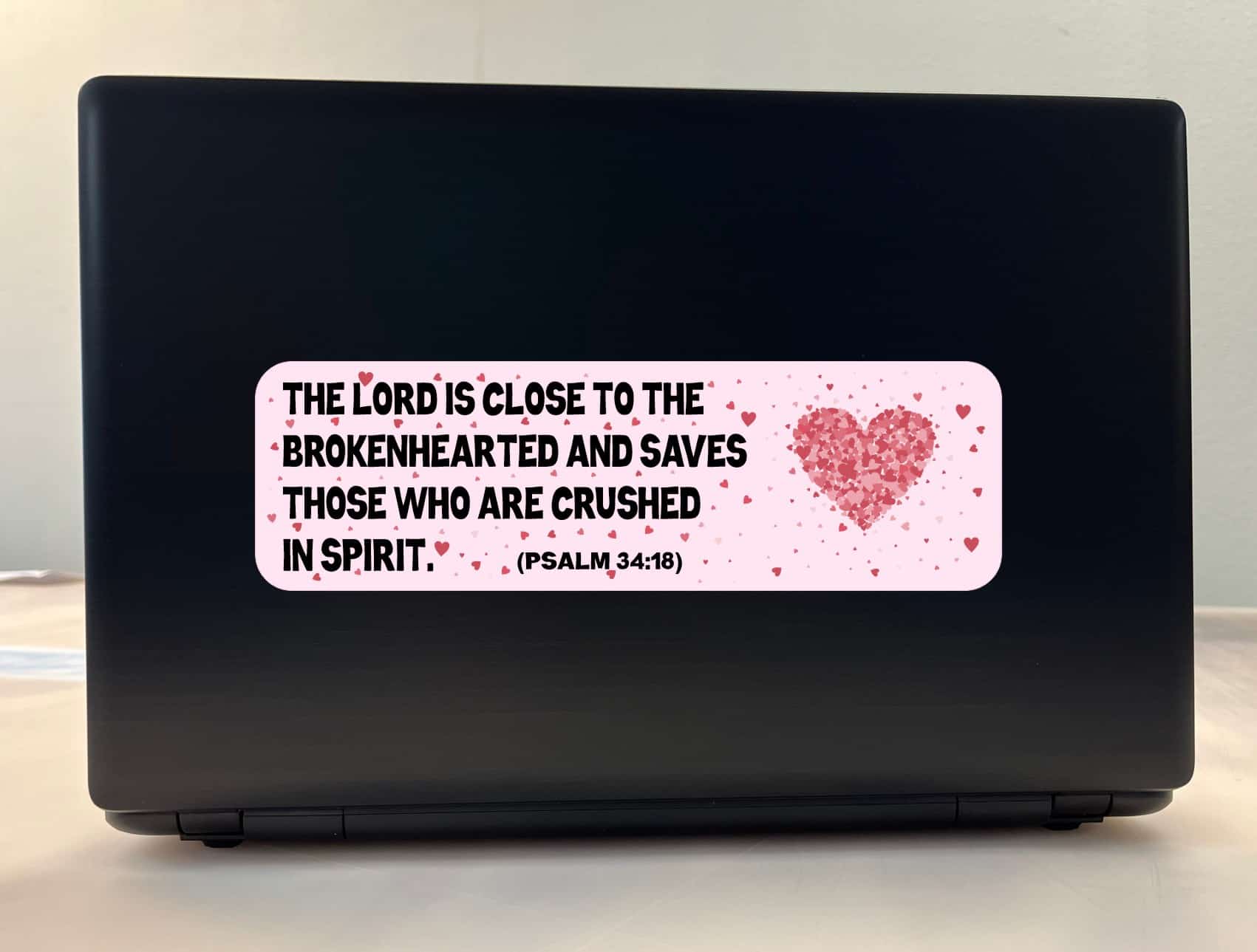 10in x 3in Psalm 34:18 Bumper Sticker
