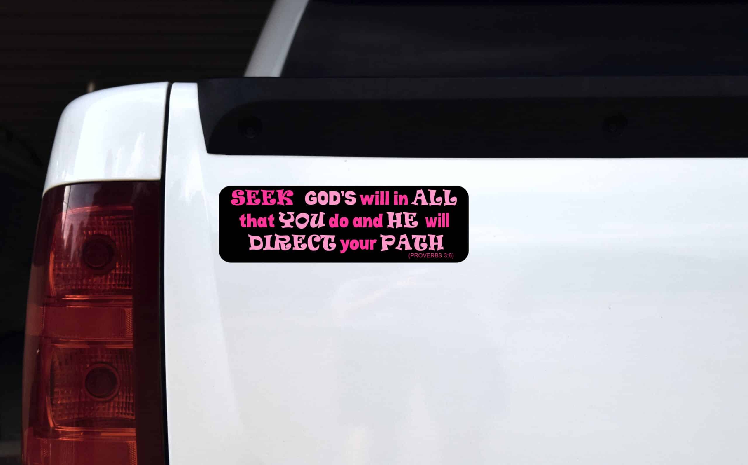 10in x 3in Proverbs 3:6 Bumper Sticker