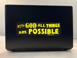 10in x 3in Matthew 19:26 Bumper Sticker