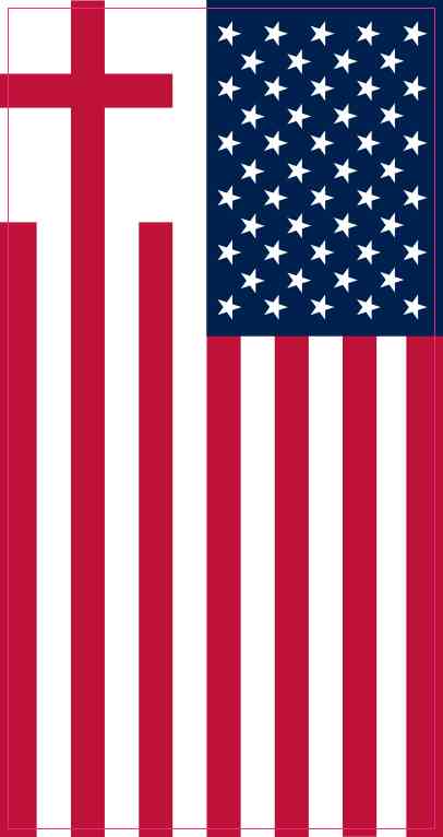 Cross American Flag Magnet