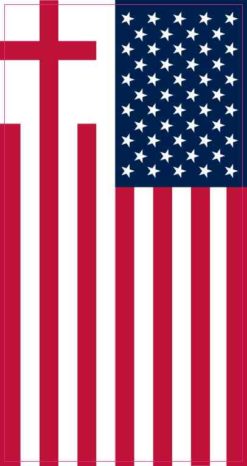 Cross American Flag Sticker