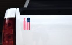 Alternative view of 2.5in x 5in Cross American Flag Magnet