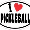 Oval I Love Pickleball Sticker