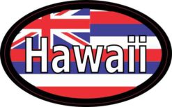Flag Oval Hawaii Sticker