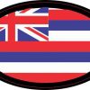 Oval Hawaii Flag Sticker