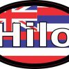 Oval Hawaii Flag Hilo Sticker