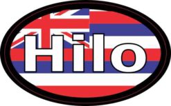 Oval Hawaii Flag Hilo Sticker