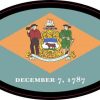 Oval Delaware Flag Sticker