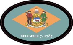 Oval Delaware Flag Sticker