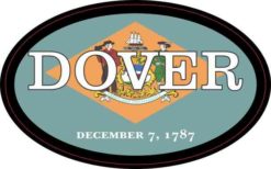 Oval Delaware Flag Dover Sticker