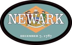 Oval Delaware Flag Newark Sticker