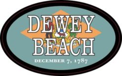 Oval Delaware Flag Dewey Beach Sticker